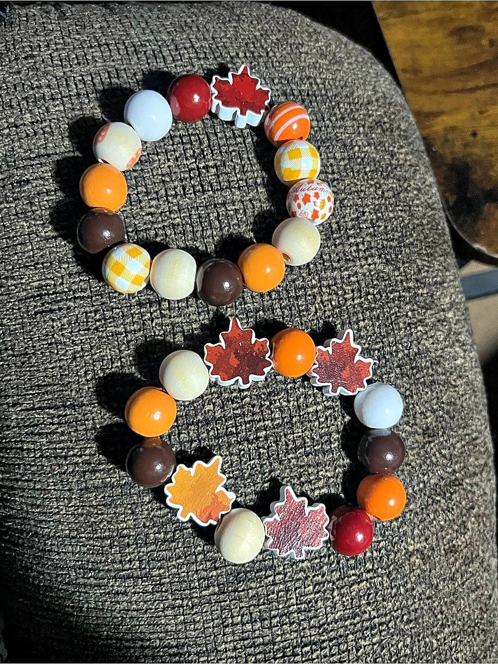 Autumn Leaf Beaded Bracelet Set B301